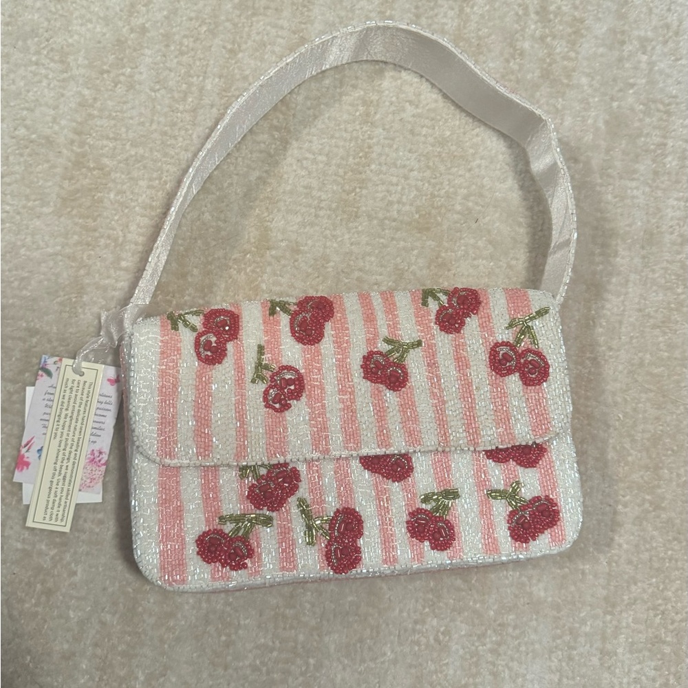 Beaded cherry bag NWT